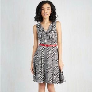 ModCloth houndstooth retro dress